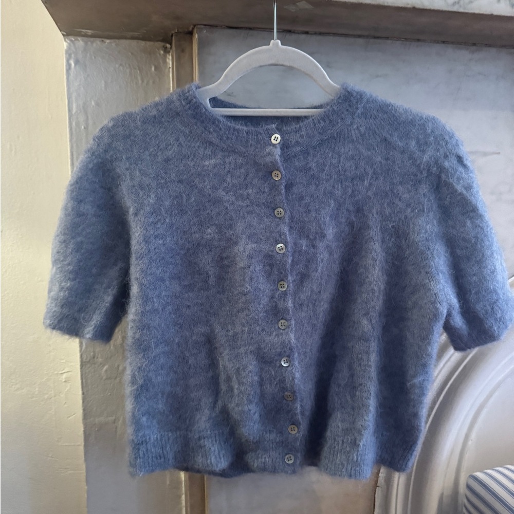 Rouje Abelina Soft Blue Button-Up Cardigan - Picture 4 of 7